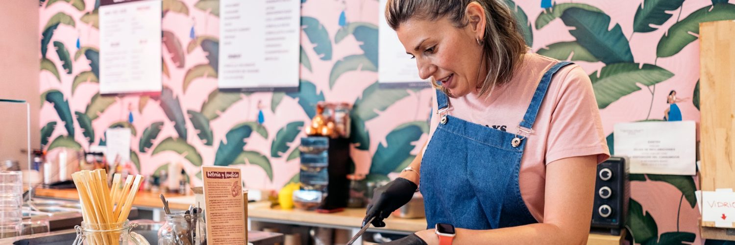 Restaurant Worker Cutting Salmon